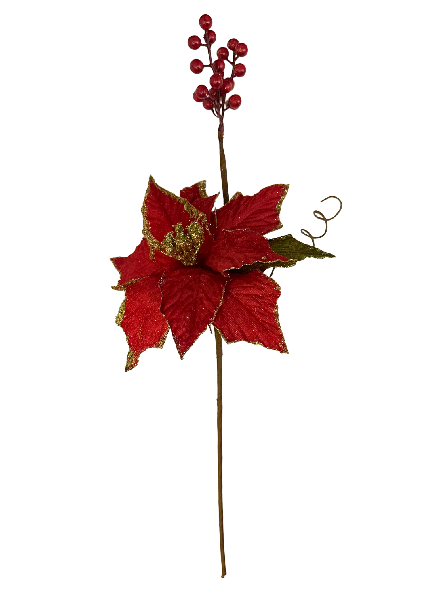 Artificial Poinsettia Berry Branch Decoration